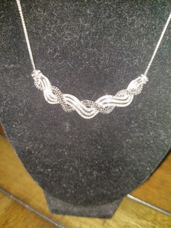 BLACK AND WHITE DIAMOND NECKLACE IN SS