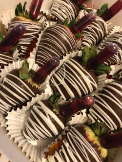 Strawberries covered in chocolate