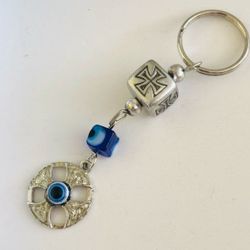 Evil Eye Keychain With Cross Boutique Gift 