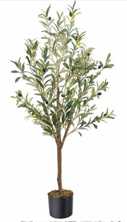 Artificial Olive Tree in Black Pot