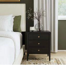 York 3-Drawer Side Table – Black – Retail $200+ – New in Box