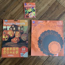 Halloween pumpkin stencils doilies cupcake and cookie stencils new lot of￼
