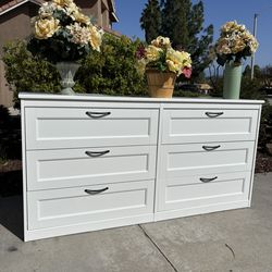 White Modern 6 Drawer Dresser Chest of Drawers Furniture Great Condition