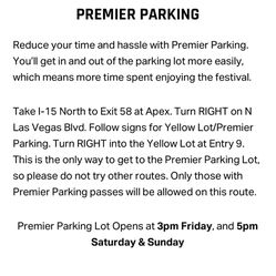 EDC Las Vegas 2024 Premier Parking 