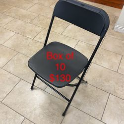 Black folding chairs