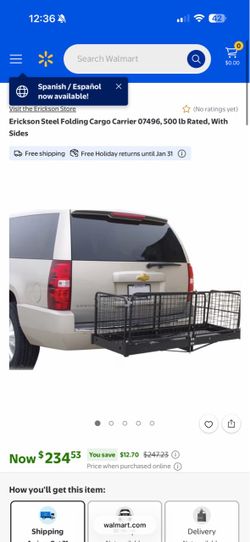 Erickson Steel Folding Cargo Carrier with Sides