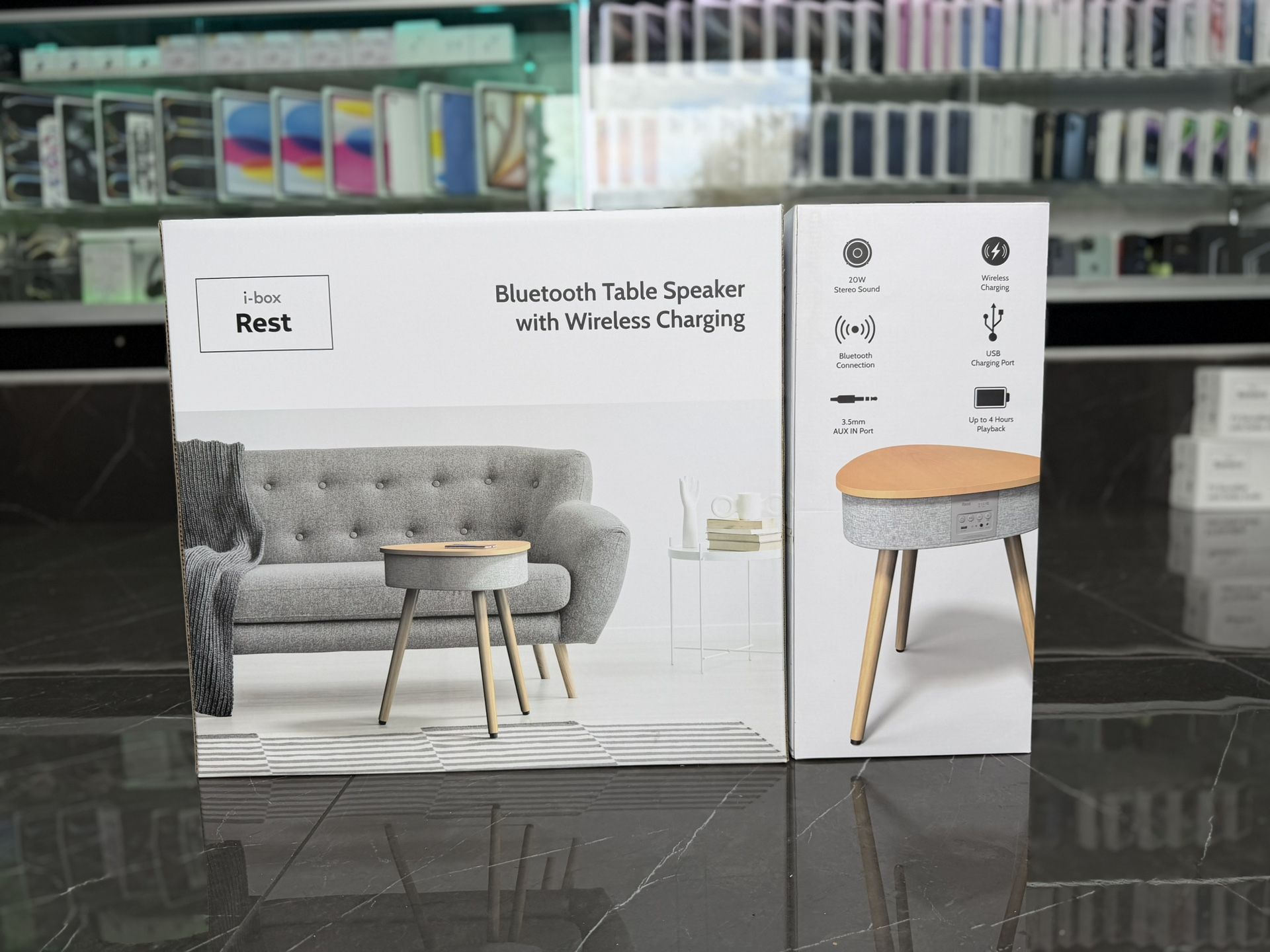 iBox- Rest Bluetooth Table Speaker With Wireless Charger ((Take It Home In Payments/ llévatelo a casa en pagos) 