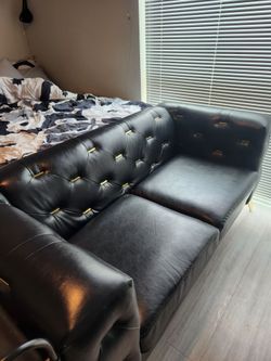 2 piece couch set black and gold