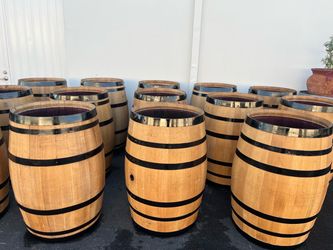 High Quality Empty Wine Barrel Trash Cans