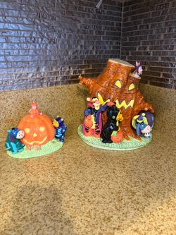 Winnie the Pooh Halloween Ceramic Cookie Jar Set