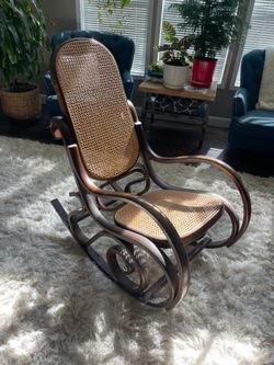 Vintage Bentwood Cane Rocking Chair