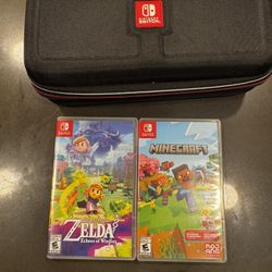Nintendo Switch case and games 