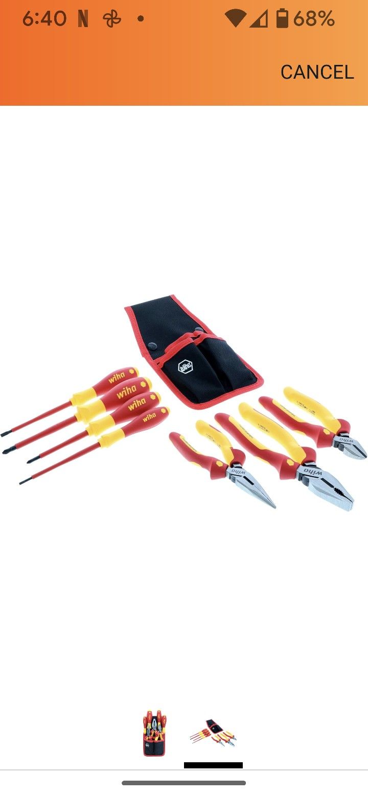 Wiha 32985 7 Piece Insulated Industrial Pliers and Screwdriver Set
