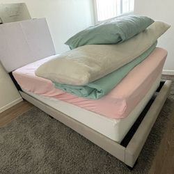 Twin Bed Frame w/ NEW Mattress & we Box Spring - MUST GO FAST