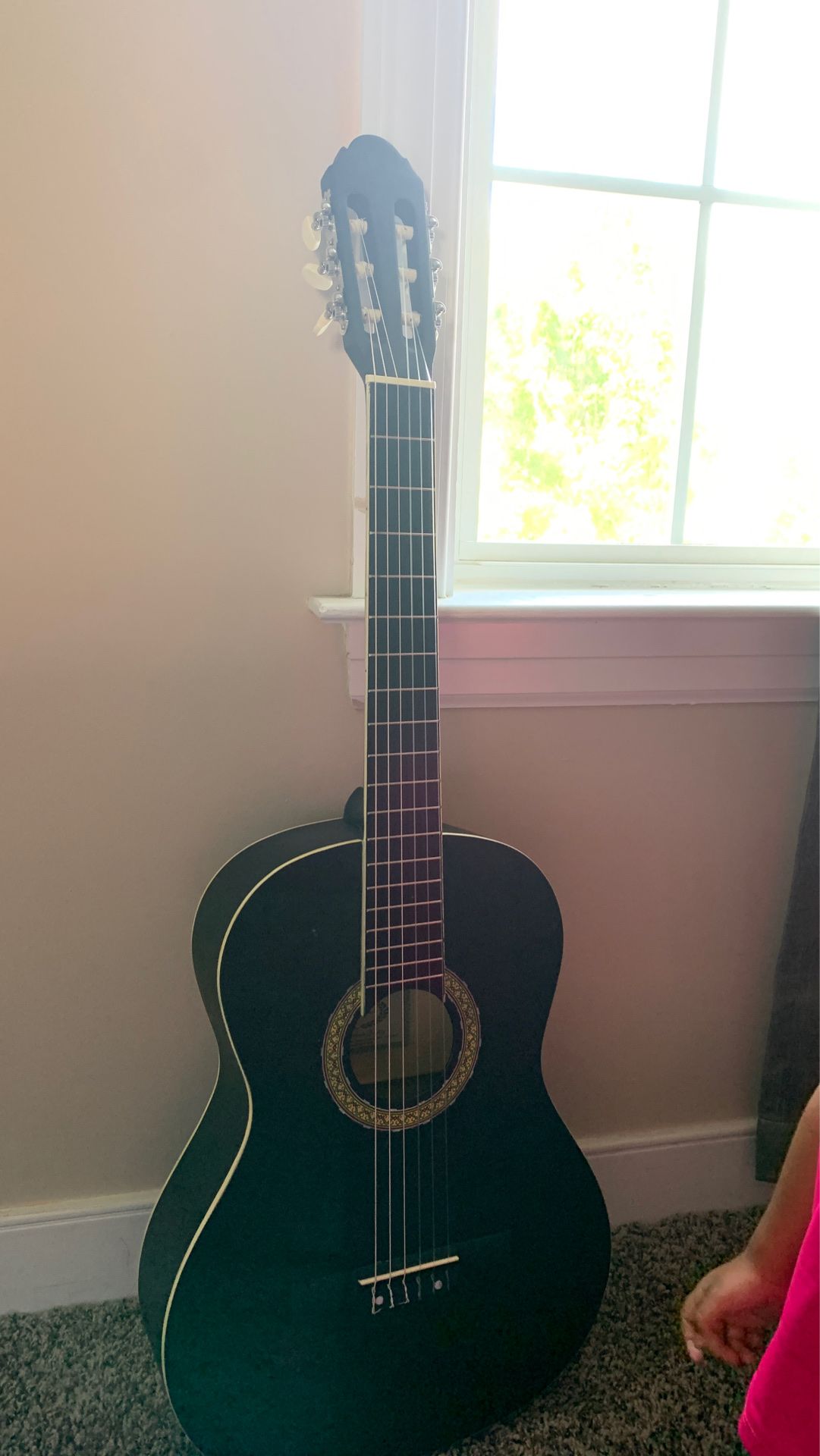 Acoustic black guitar