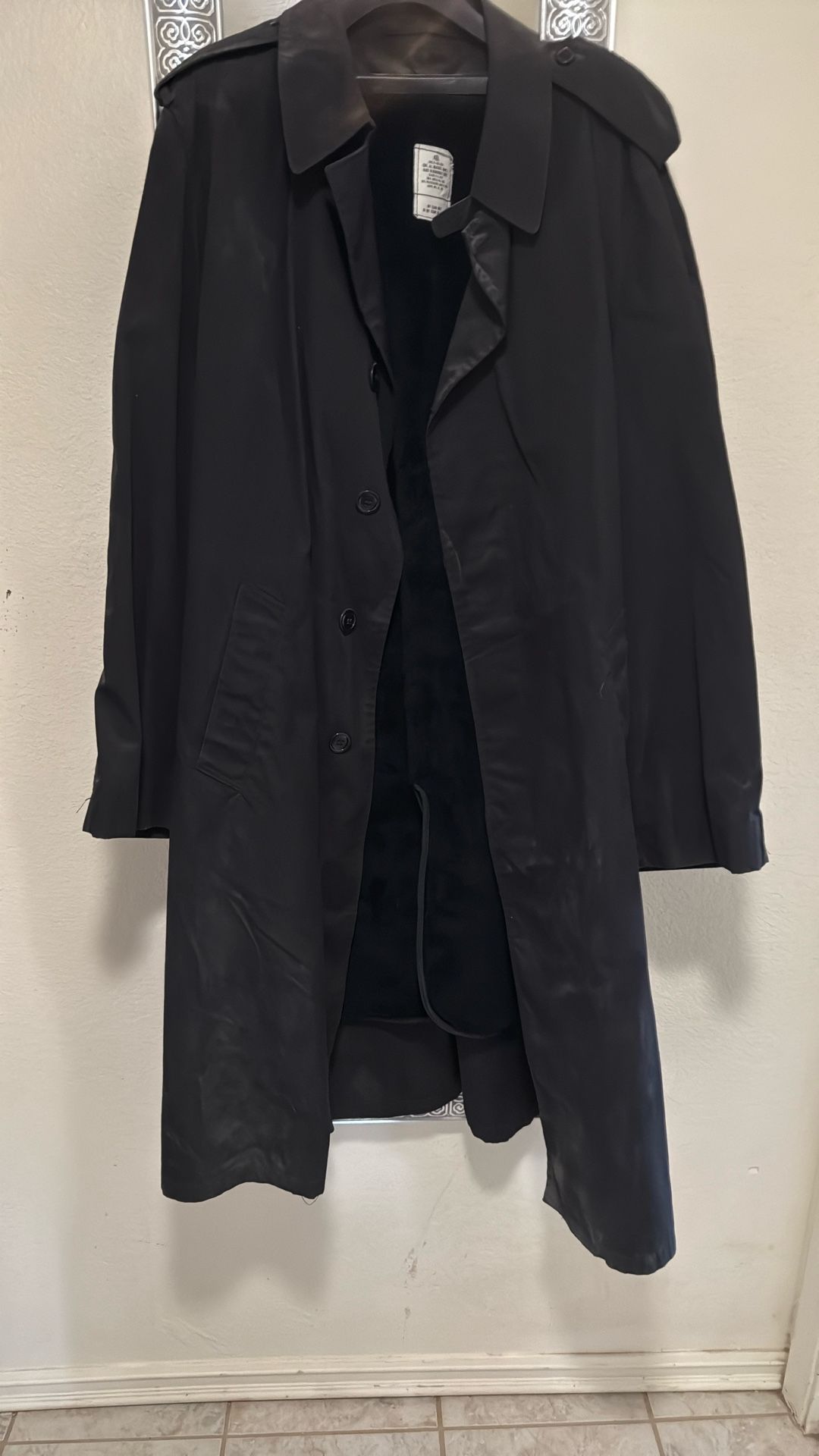 USArmy Black Raincoat With Heavy Liner