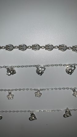 Sterling Silver Lady Bracelets w Charms