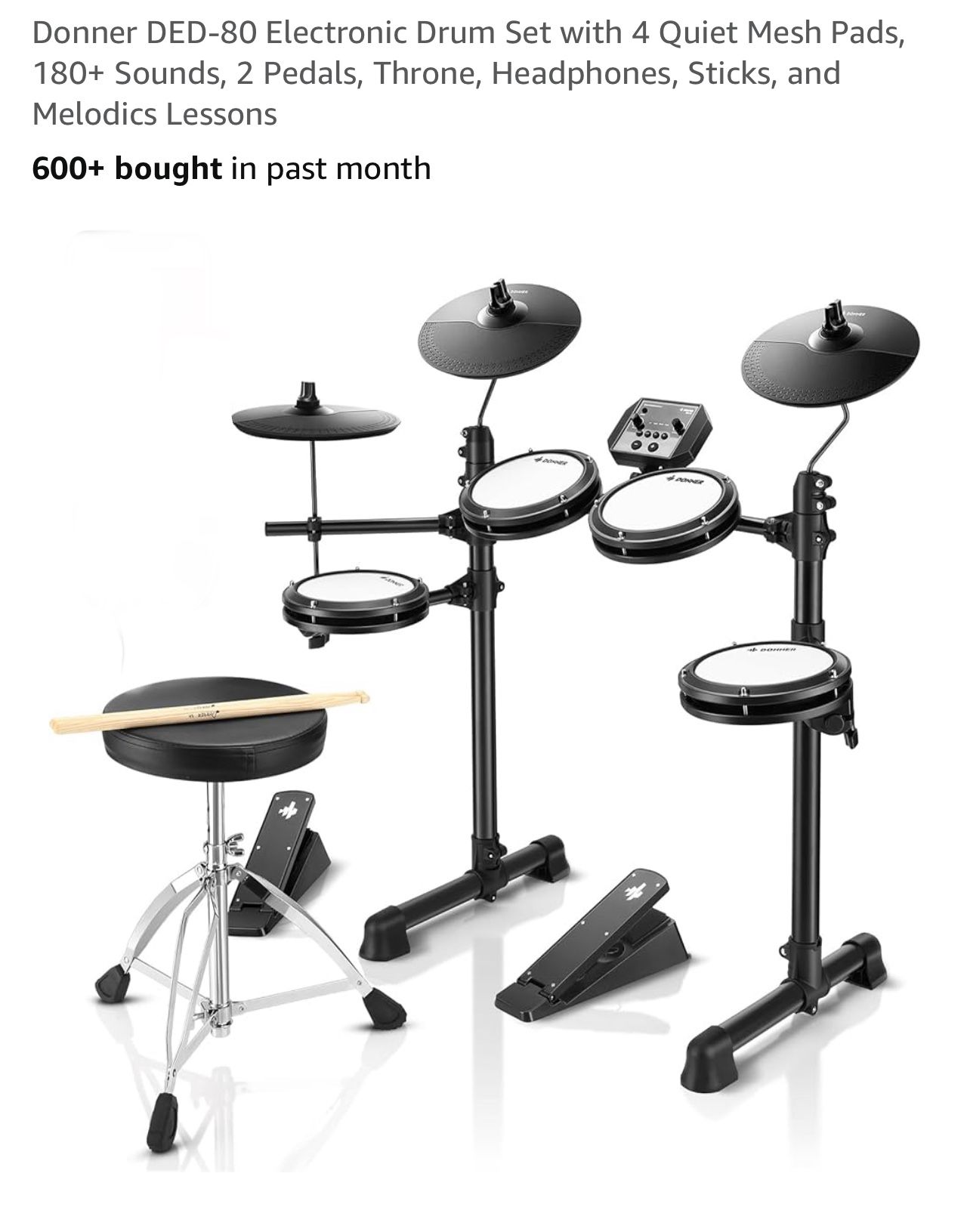Electronic Drum Set, Foldable MINT condition, All parts included