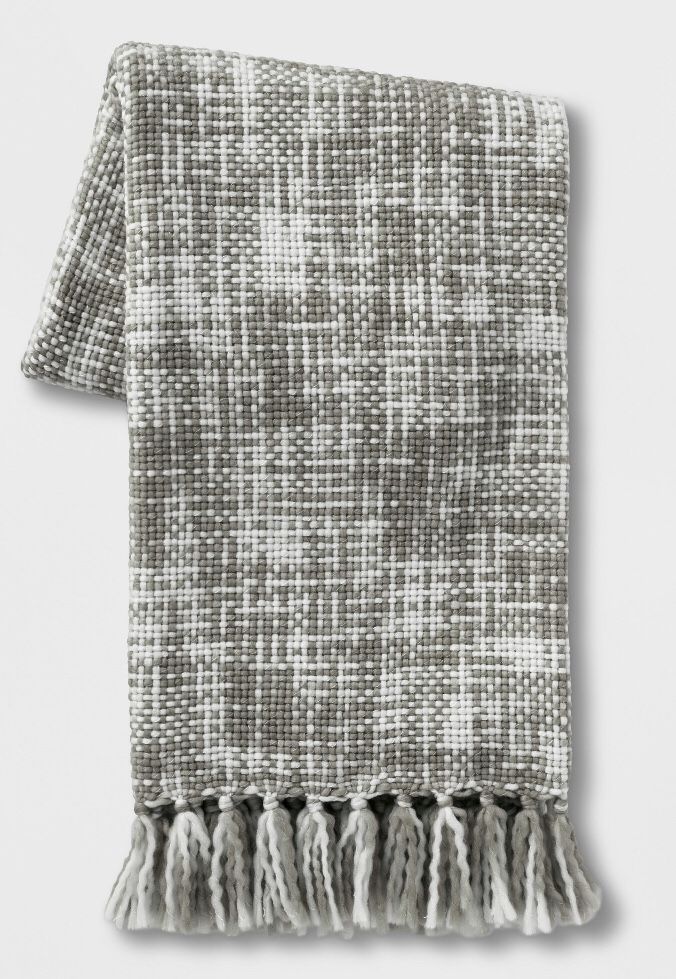 Marled Woven Throw Blanket Gray