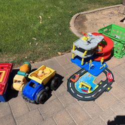 Play Car Garage, Trucks, Tool Box Toys