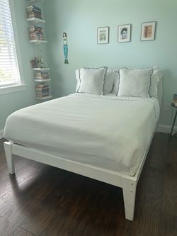 Solid Wood White Bed Frame - full size