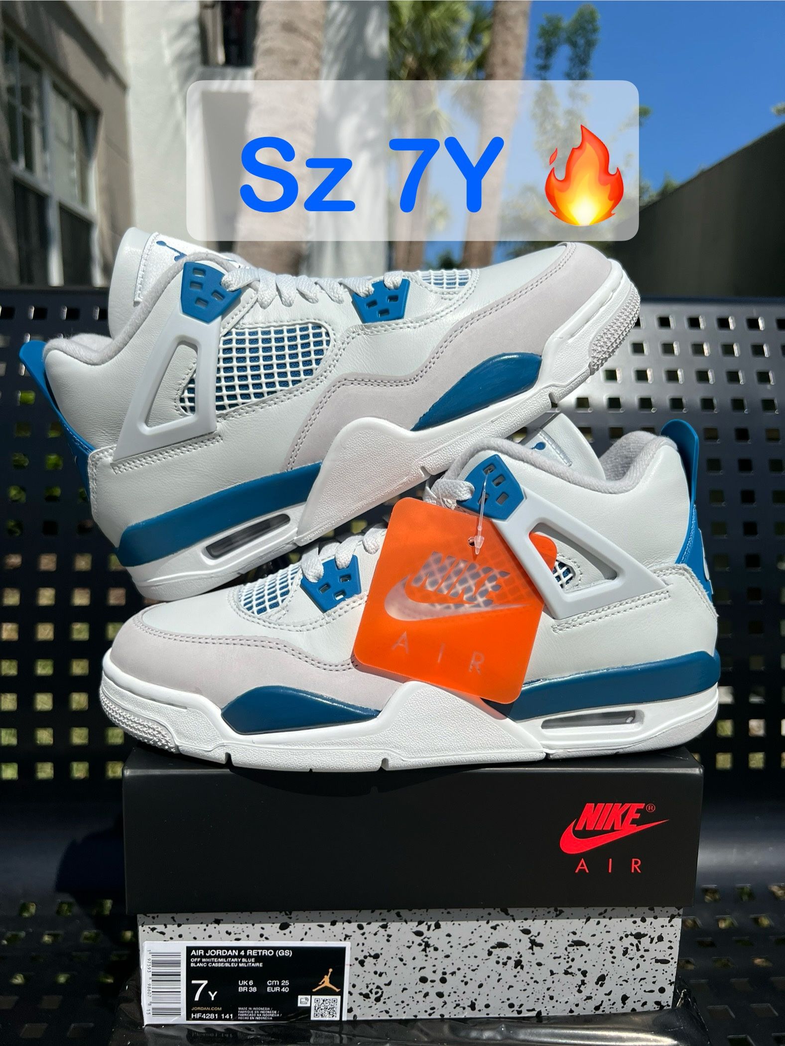 Air Jordan 4 Military Blue New DS 7Y