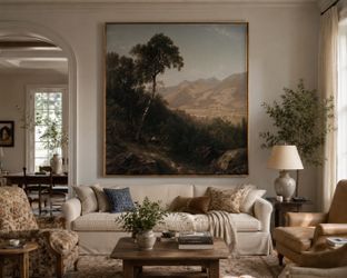 36x48 Large Framed Mountain Landscape Artwork – Statement Wall Art