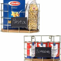 Brass Wire Frame Hanging Wall Mounted Storage Organizer Baskets