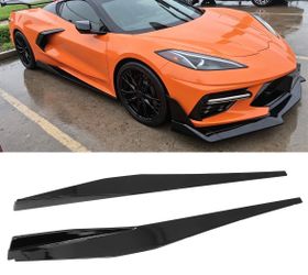 20-26 Chevy Corvette C8 5VM Style Side Skirts Gloss Black