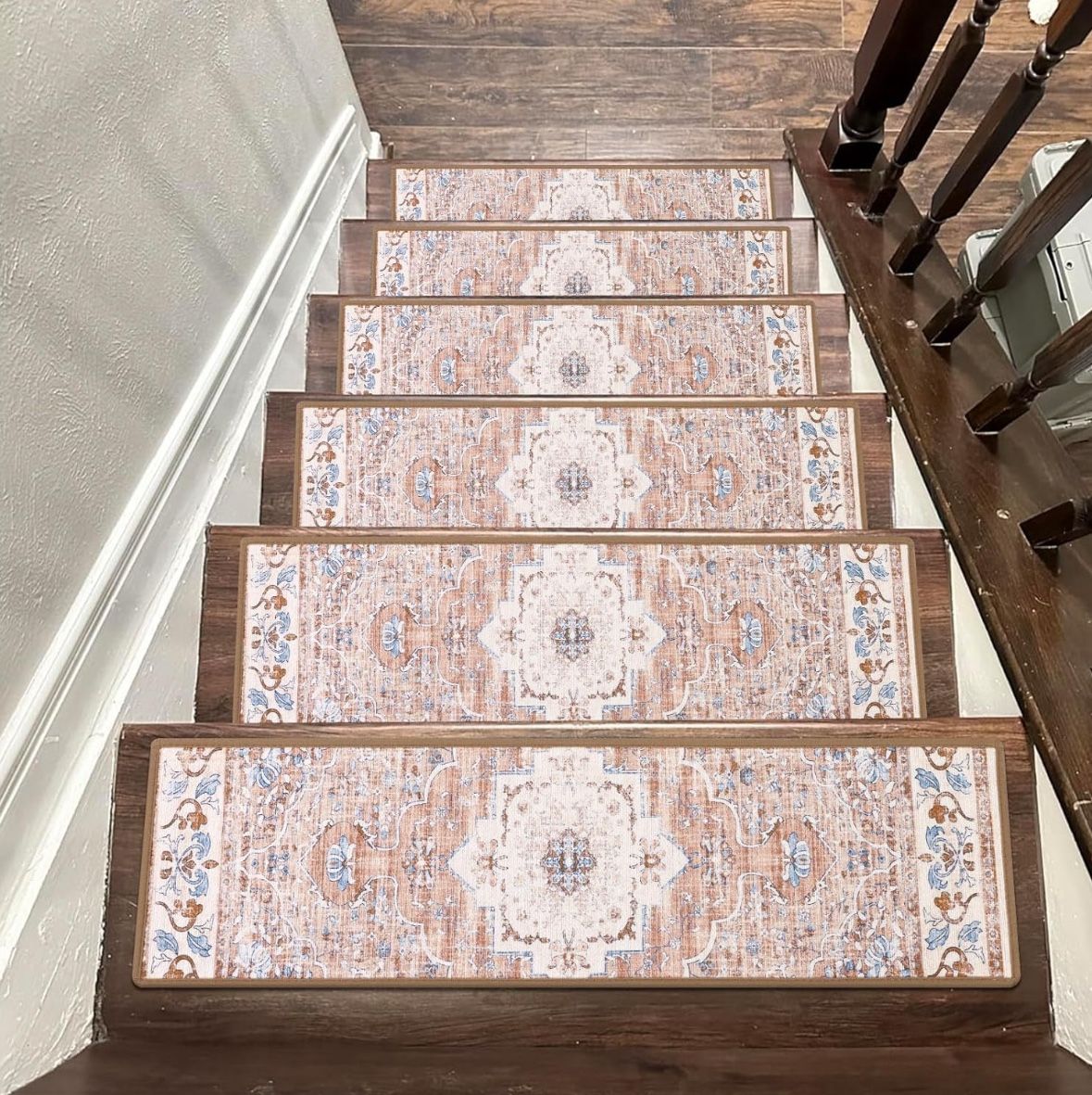 New Boho Carpet Stair Treads for Wooden Steps 4 Pack