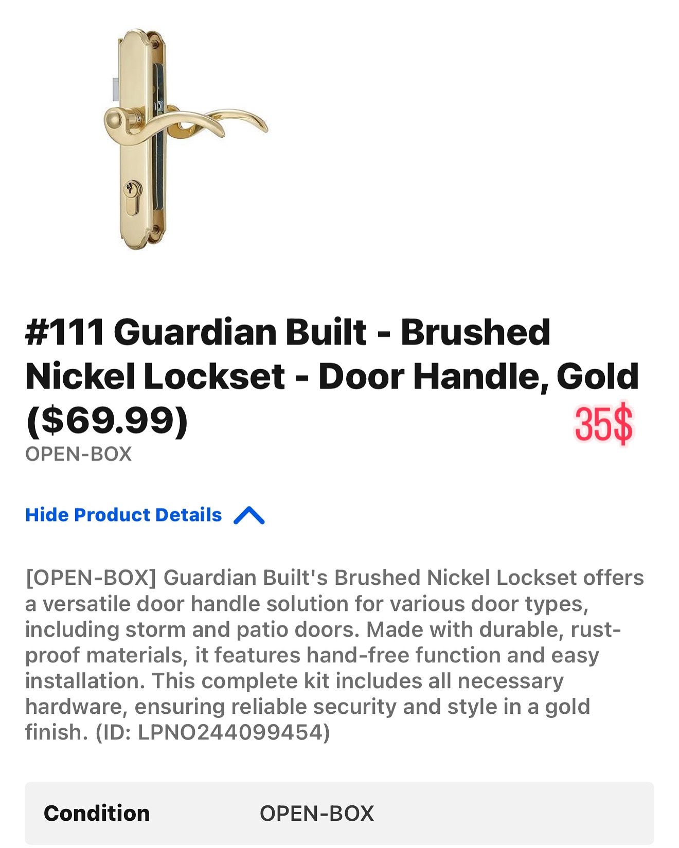Locket Door Handle 