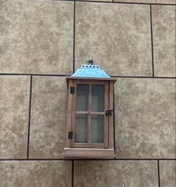 Decorative Wood and Metal Candle Lantern