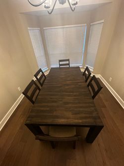 Wood dining table