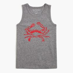 J. Crew Crew Cuts tank top t tee shirt Kids Children's Size S Small 6 7 grey crab boys girls