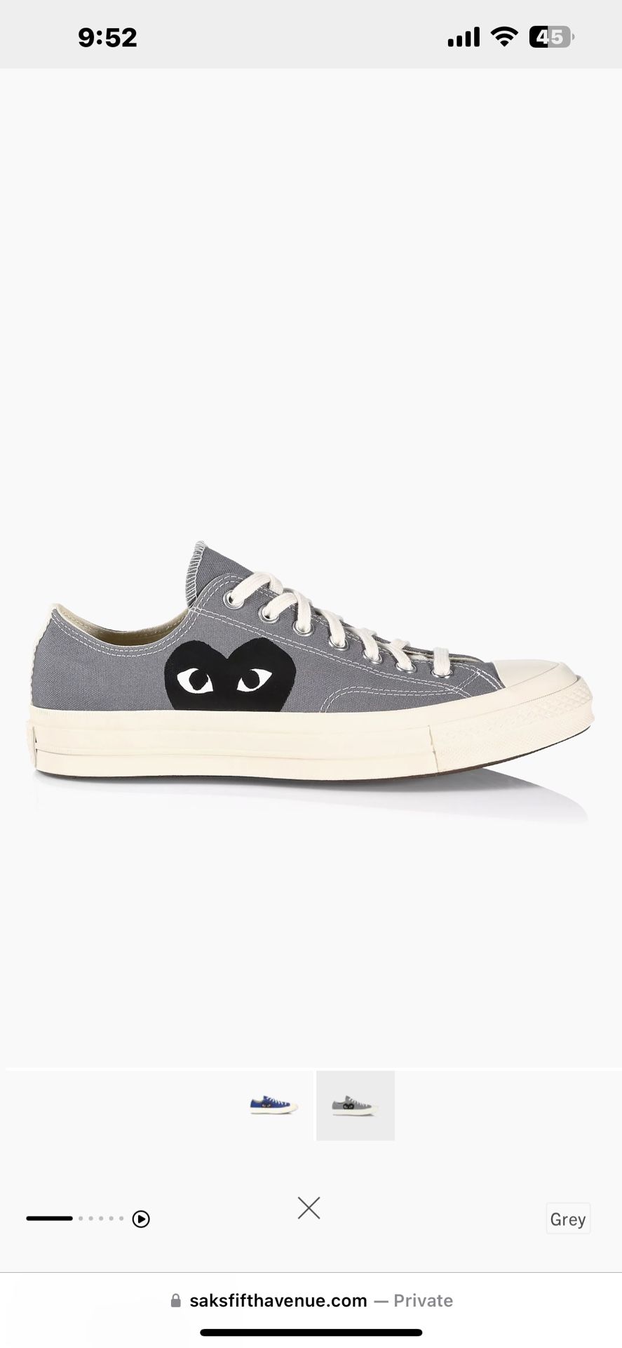 CDG Converse Grey