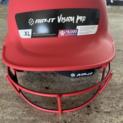 RIP-IT | Vision Pro Batting Helmet Red Matte XL 7 1/4”+