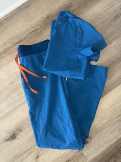 Figs Alps Blue Livingston Scrub Pants + Casma 3 Pocket Set Small Tall