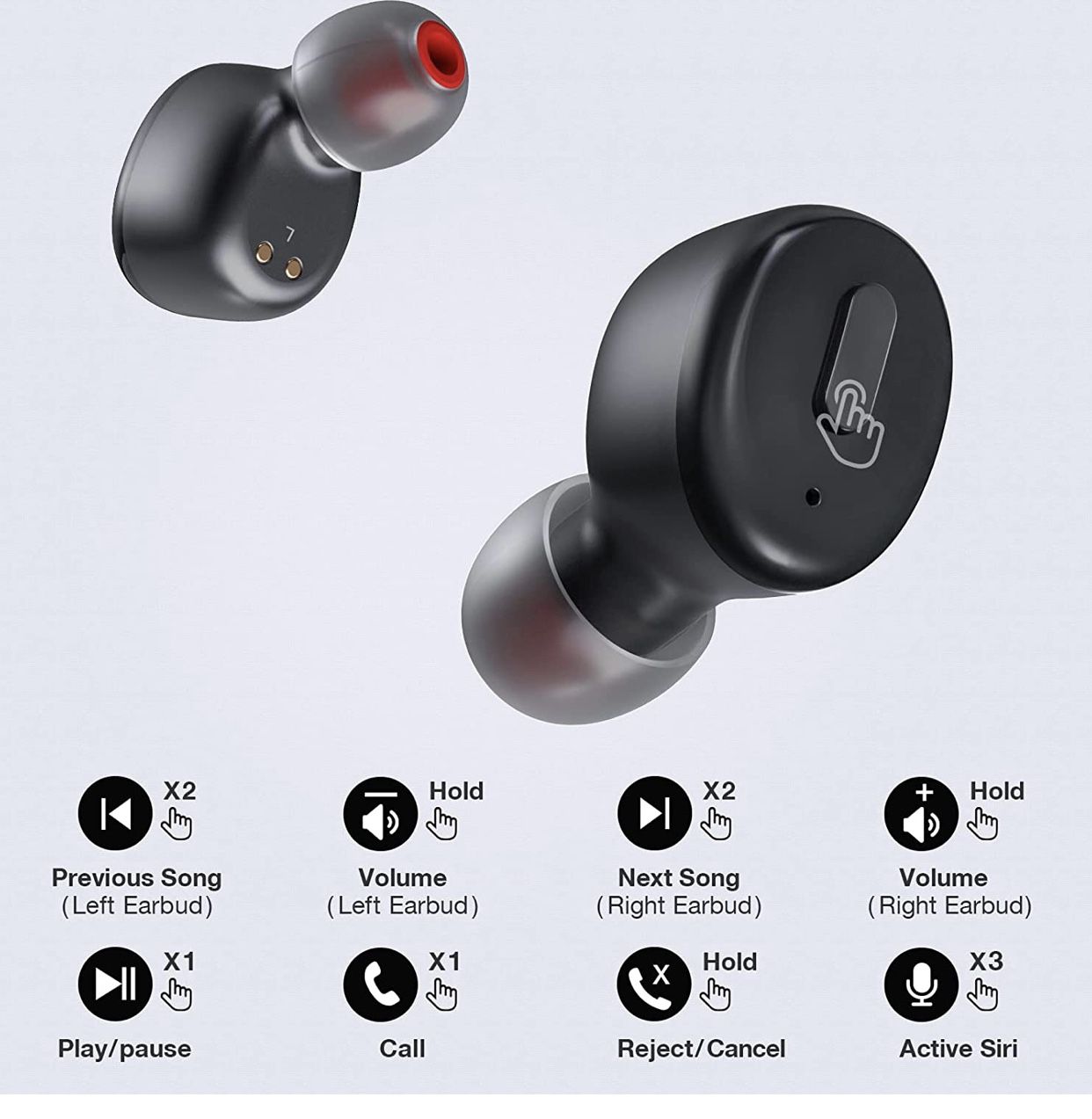 Wireless Earbuds Boean Mini Bluetooth Headphones with Charging Case 46H Playtime IPX8 Waterproof Earbuds Button Control Deep Bass Earphones Built in M