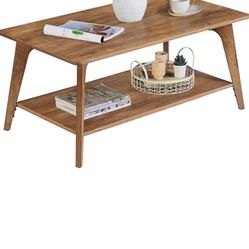 VASAGLE MAEZO Collection ULCT249K01 - Mesa auxiliar de 2 niveles con almacenamiento, patas cónicas, transiciones curvas, 21.7 x 39.4 x 17.7 pulgadas, 