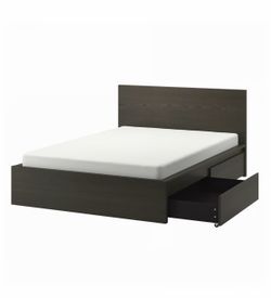 IKEA Malm Full Bed Frame with 2 Storage Boxes