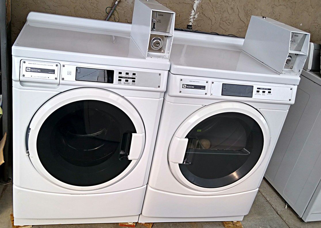 Maytag coin operated washer and electric dryer set