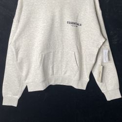 Light Gray Essentials Hoodies Size Medium 