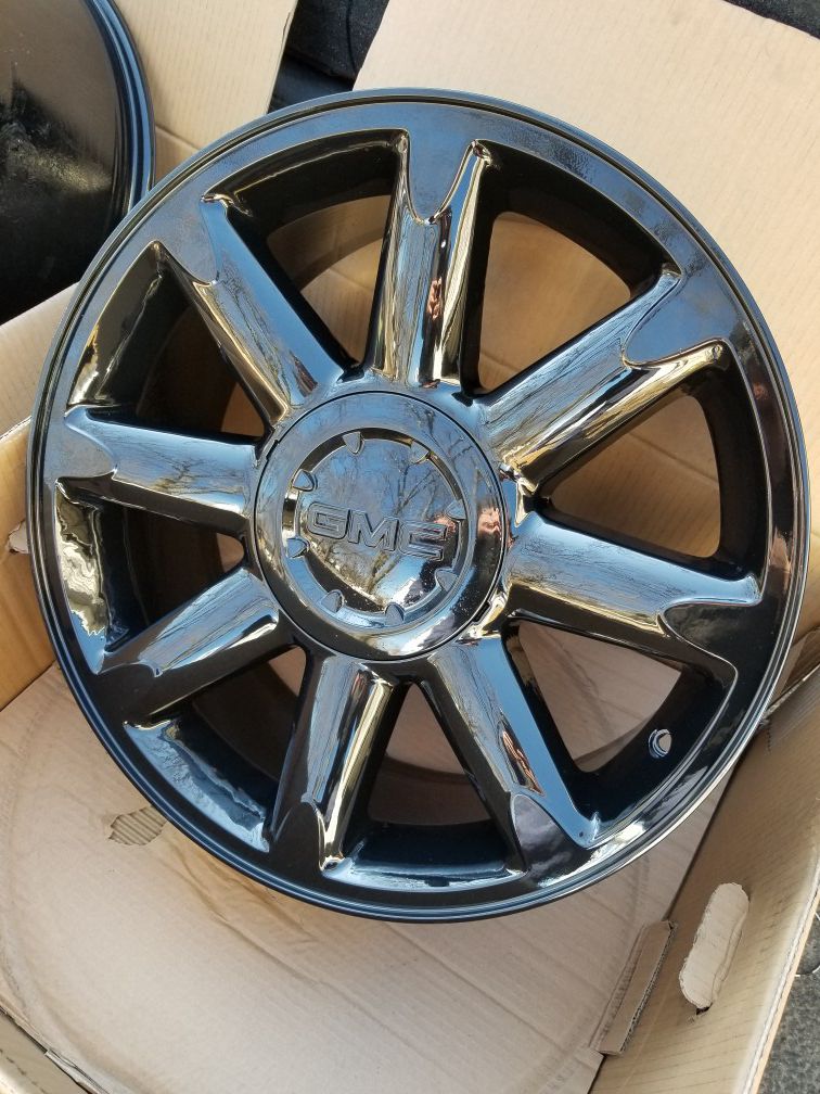 20" Gmc Sierra Yukon Denali black stock wheels NEW SET!