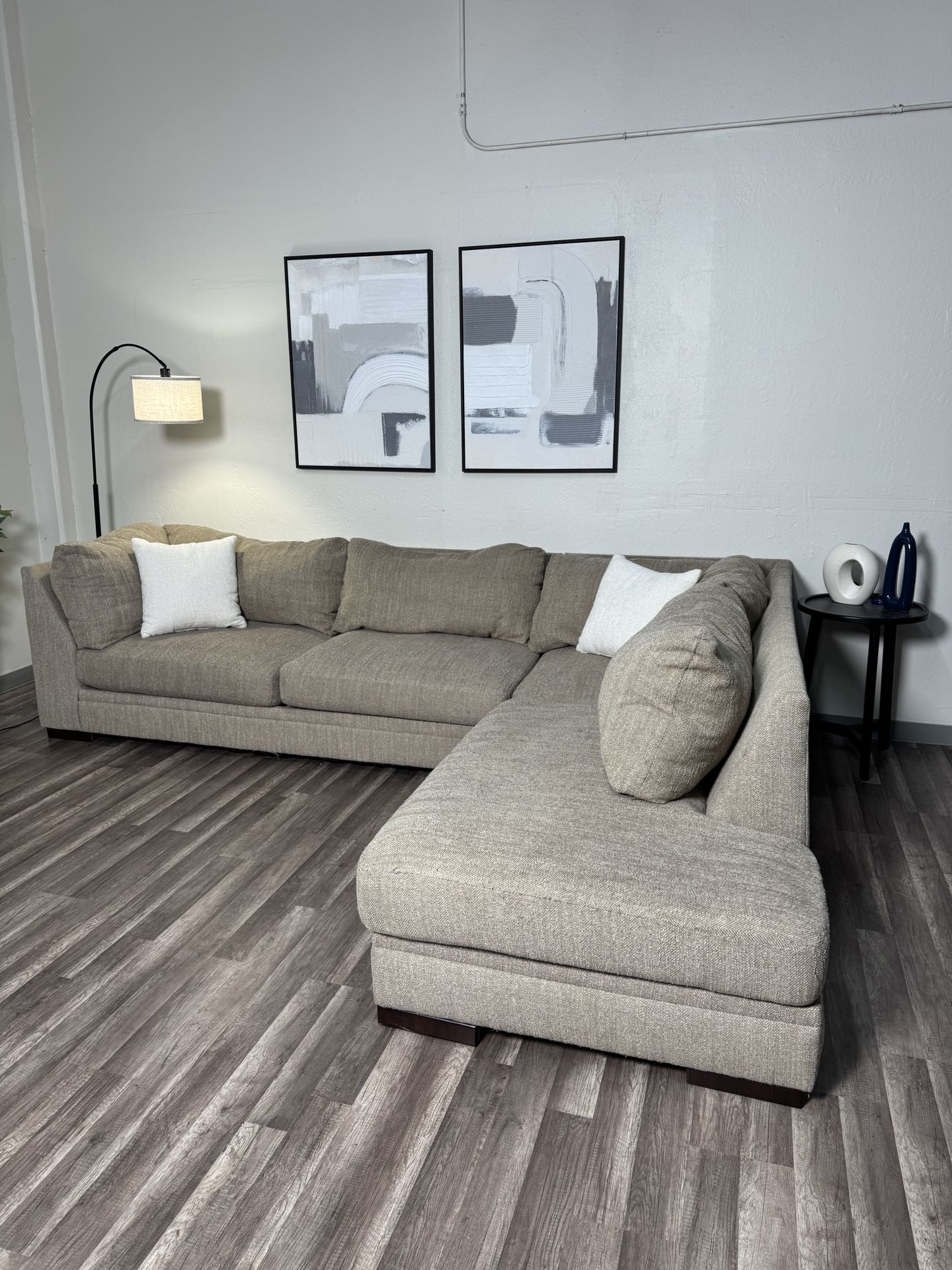 FREE DELIVERY Oversized Oatmeal Colored Sectional Couch
