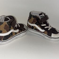 Toddler Brown Camo Vans Size 7c
