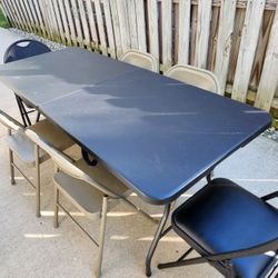 Folding Table with Six Chairs