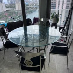 Glass Dining Table And Chairs