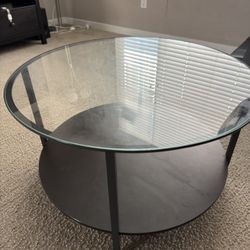 IKEA Glass Coffee Table with Shelf (Modern / Good Condition)