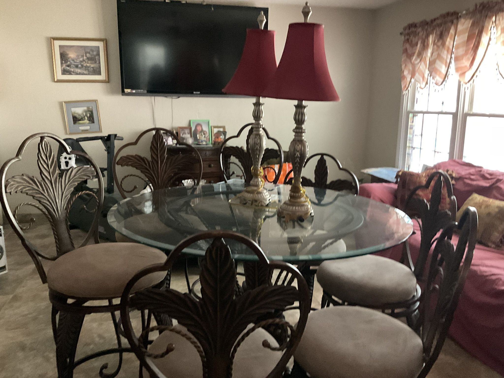 Glass Table Metal Chairs Package Deal All For $650.00