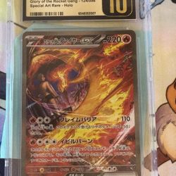 CGC 10 PRISTINE Moltres ex SAR 124/098 Glory Team Rocket Japanese Pokemon Card